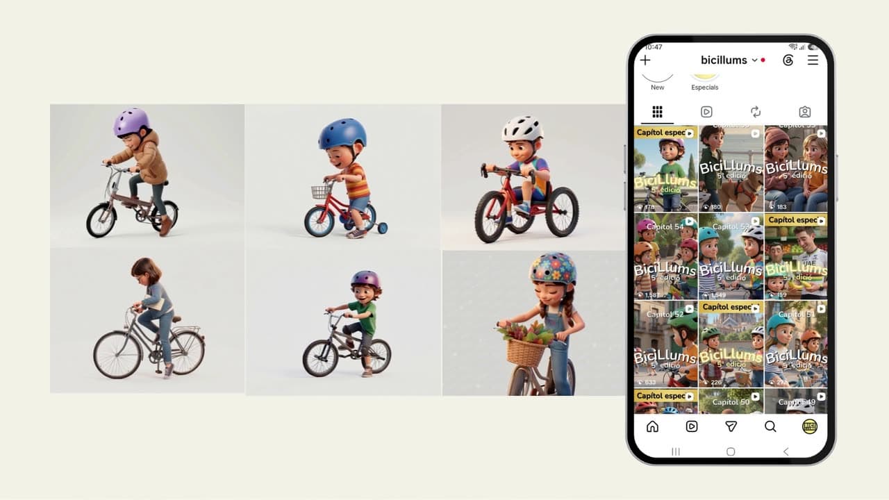 Cortometraggio di BiciLlums: bambini in bicicletta per le strade di Barcellona, con dialoghi in catalano.